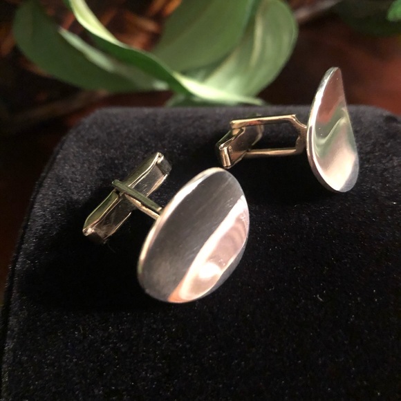 Sterling Silver Concave Cufflinks - Picture 7 of 9